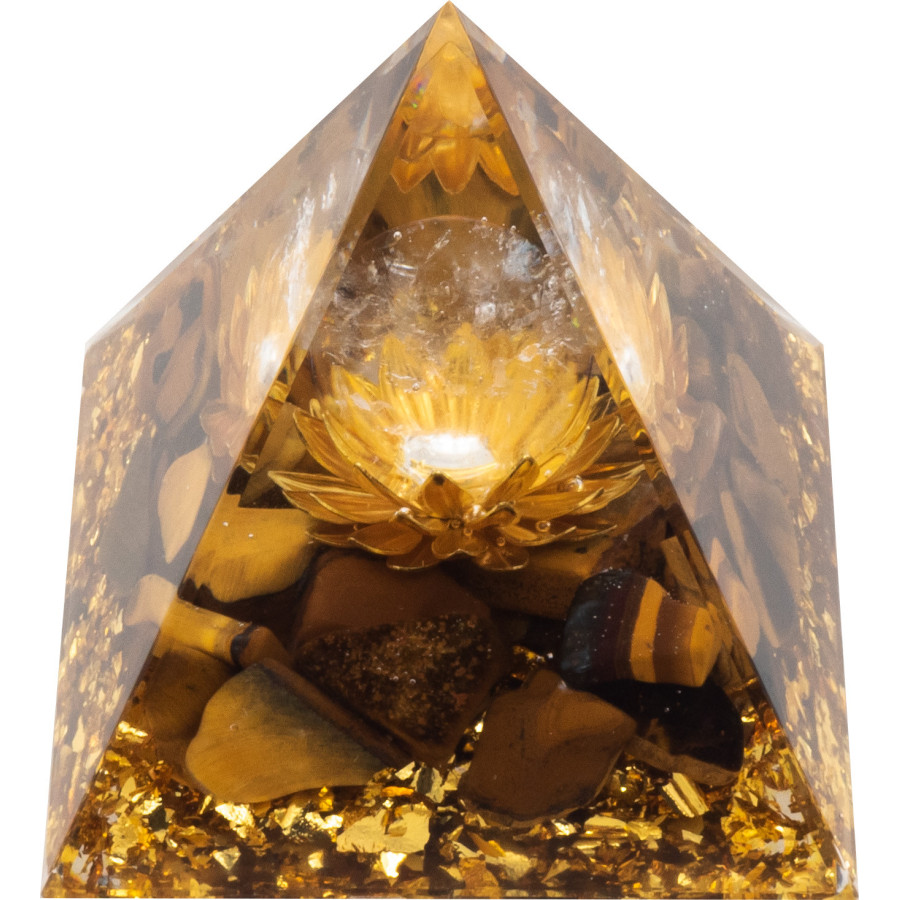 Pyramide Orgonite Tigra - Résine et Œil de Tigre - Lily Parker