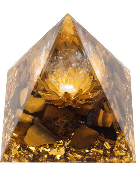 Pyramide Orgonite Tigra - Résine et Œil de Tigre - Lily Parker