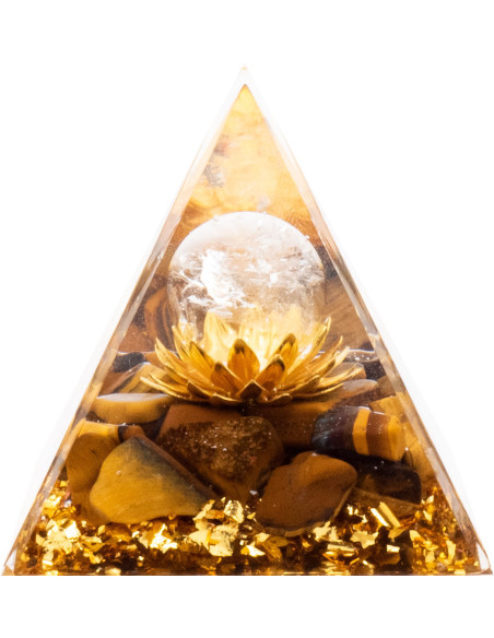 Pyramide Orgonite Tigra - Résine et Œil de Tigre - Lily Parker