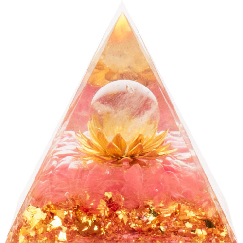 Pyramide Orgonite Cristara - Résine et Cristal de Roche - Lily Parker