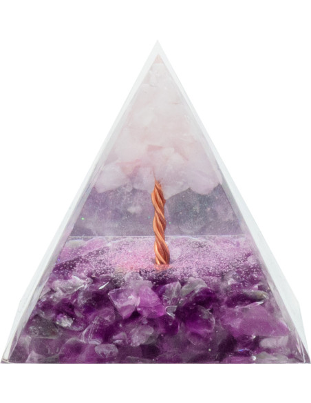 Pyramide Orgonite Rosa - Résine et Améthyste - Lily Parker