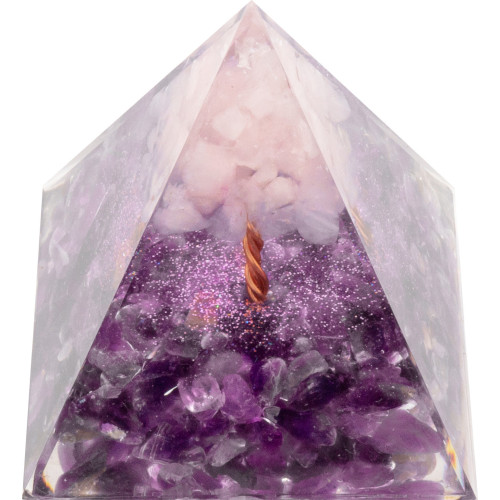 Pyramide Orgonite Rosa - Résine et Améthyste - Lily Parker 2