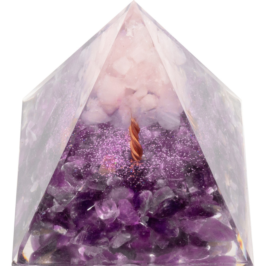 Pyramide Orgonite Rosa - Résine et Améthyste - Lily Parker