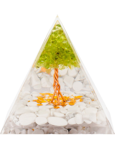 Pyramide Orgonite Emerka - Résine et Quartz Vert - Lily Parker