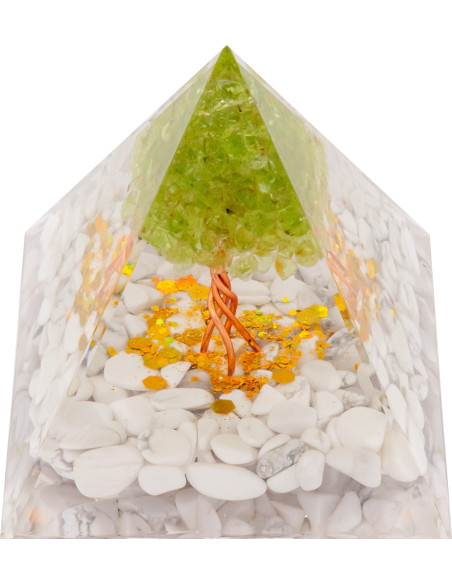 Pyramide Orgonite Emerka - Résine et Quartz Vert - Lily Parker
