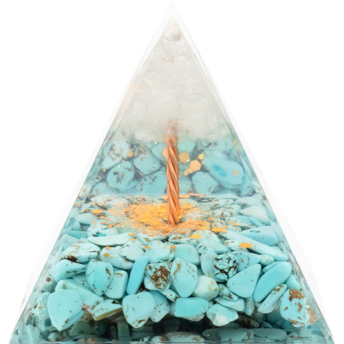 Pyramide Orgonite Turka - Résine et Cristal de Roche - Lily Parker