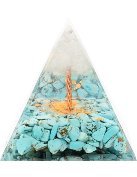 Pyramide Orgonite Turka - Résine et Cristal de Roche - Lily Parker