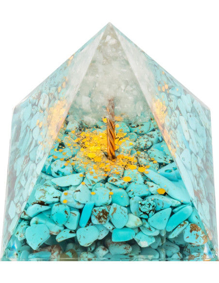 Pyramide Orgonite Turka - Résine et Cristal de Roche - Lily Parker
