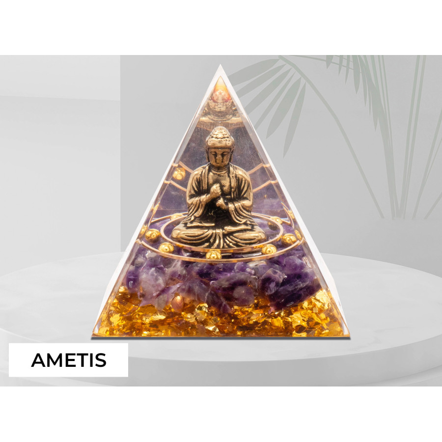 Pyramide Orgonite Ametis - Résine et Améthyste - Lily Parker