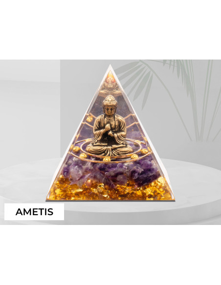Pyramide Orgonite Ametis - Résine et Améthyste - Lily Parker