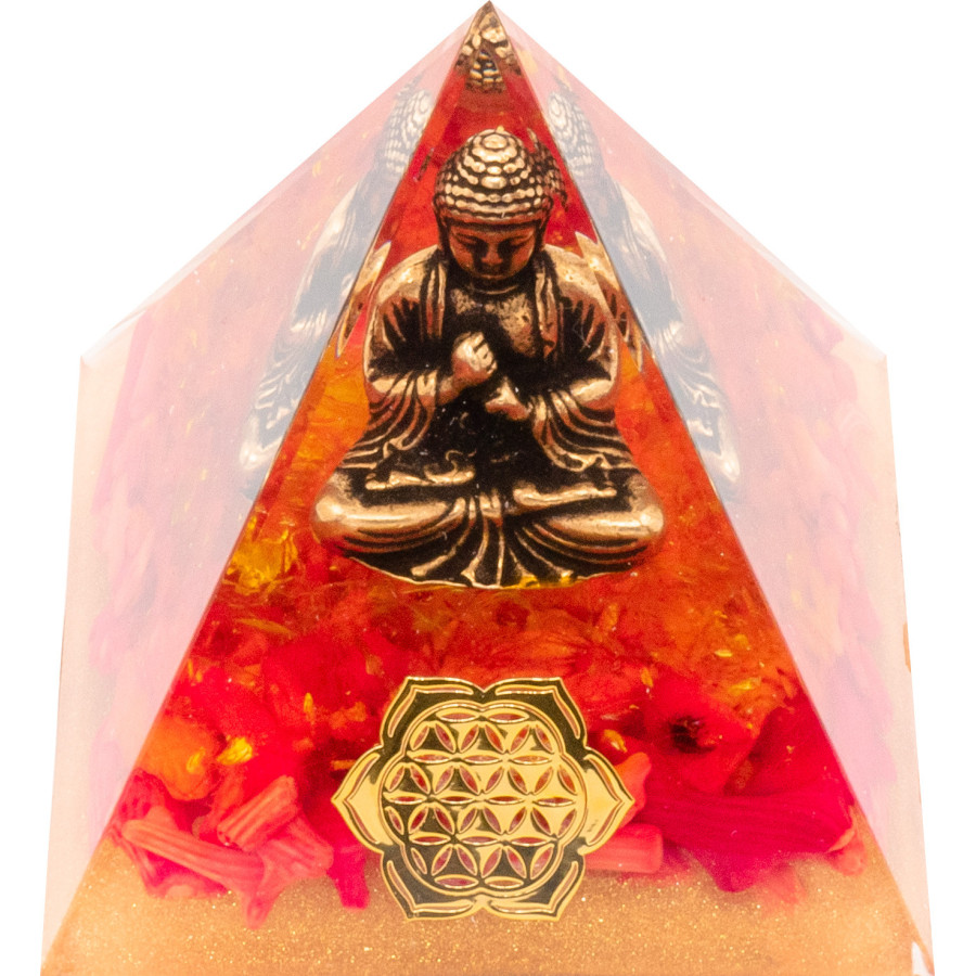 Pyramide Orgonite Coralya - Résine et Quartz Jaune - Lily Parker