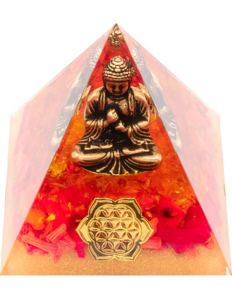 Pyramide Orgonite Coralya - Résine et Quartz Jaune - Lily Parker