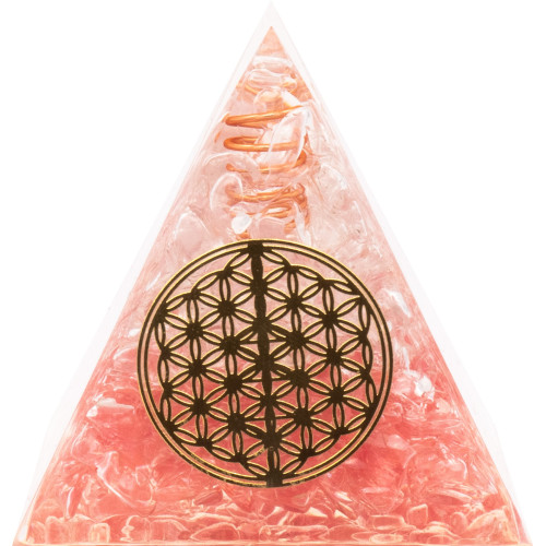 Pyramide Orgonite Quartzya - Résine et Quartz Rose - Lily Parker