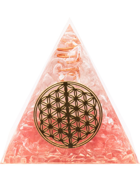 Pyramide Orgonite Quartzya - Résine et Quartz Rose - Lily Parker