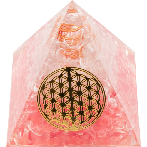 Pyramide Orgonite Quartzya - Résine et Quartz Rose - Lily Parker 2