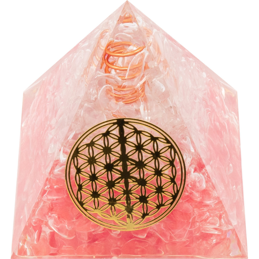 Pyramide Orgonite Quartzya - Résine et Quartz Rose - Lily Parker