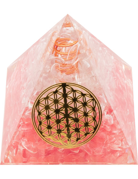 Pyramide Orgonite Quartzya - Résine et Quartz Rose - Lily Parker