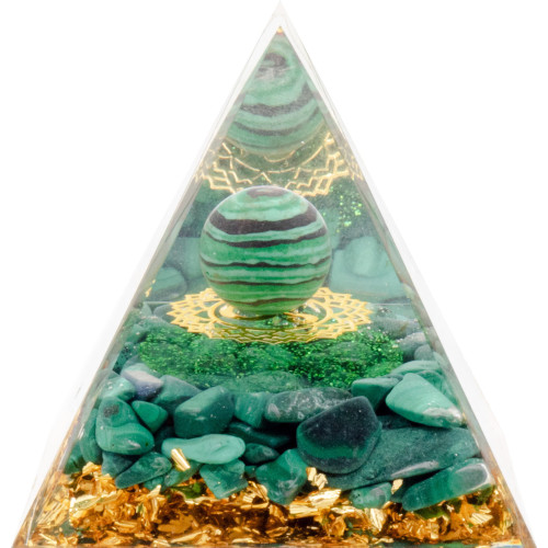 Pyramide Orgonite Malacha - Résine et Malachite - Lily Parker