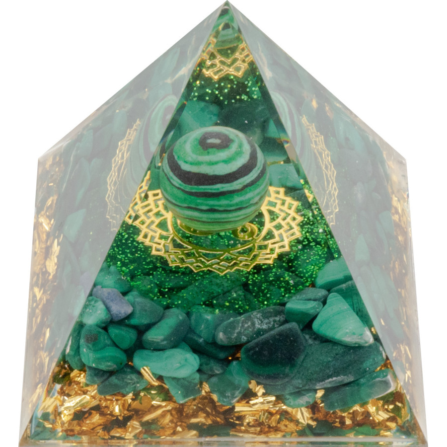 Pyramide Orgonite Malacha - Résine et Malachite - Lily Parker