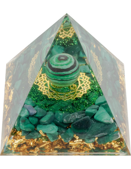 Pyramide Orgonite Malacha - Résine et Malachite - Lily Parker