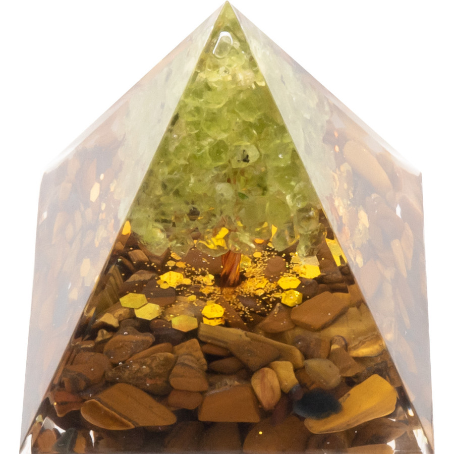 Pyramide Orgonite Tigera - Résine et Œil de Tigre - Lily Parker