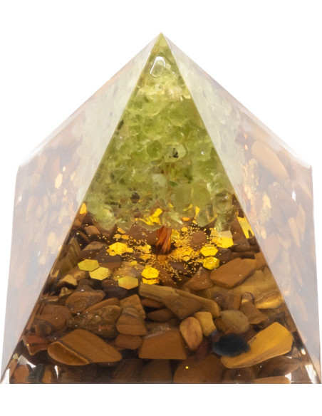 Pyramide Orgonite Tigera - Résine et Œil de Tigre - Lily Parker
