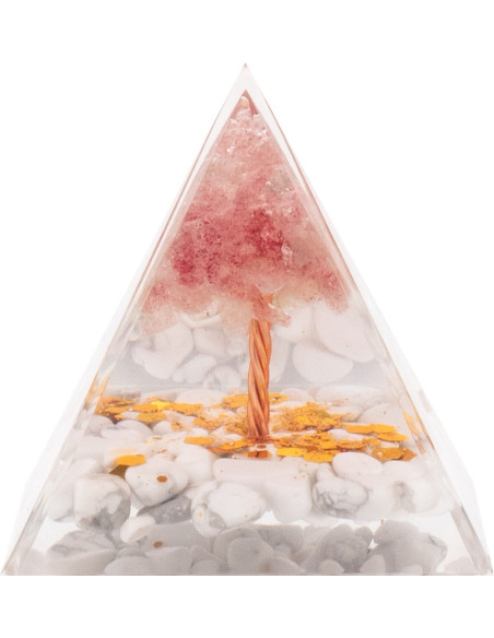 Pyramide Orgonite Howlia - Résine et Quartz Rose - Lily Parker