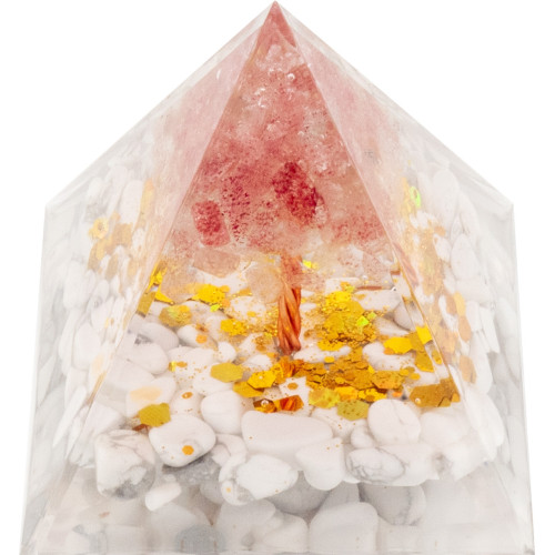 Pyramide Orgonite Howlia - Résine et Quartz Rose - Lily Parker 2