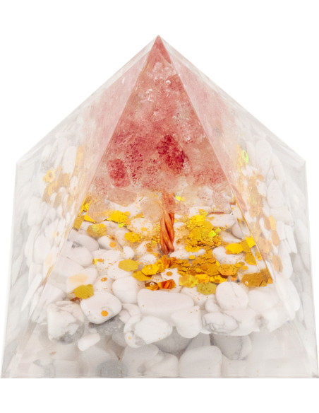 Pyramide Orgonite Howlia - Résine et Quartz Rose - Lily Parker