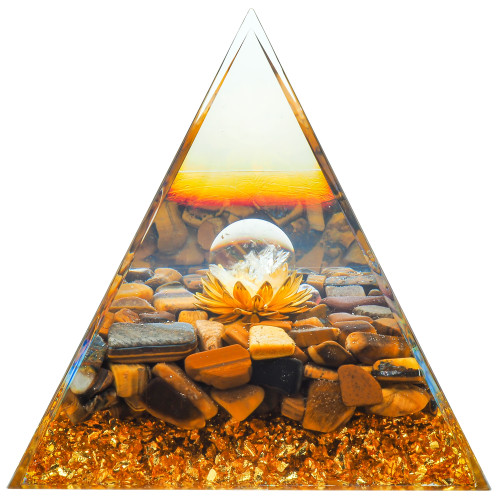 Pyramide Orgonite Sobara - Résine et Œil de Tigre - Lily Parker