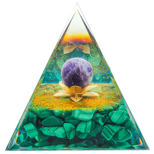 Pyramide Orgonite Malita - Résine et Malachite - Lily Parker