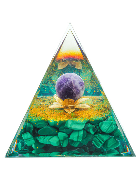 Pyramide Orgonite Malita - Résine et Malachite - Lily Parker