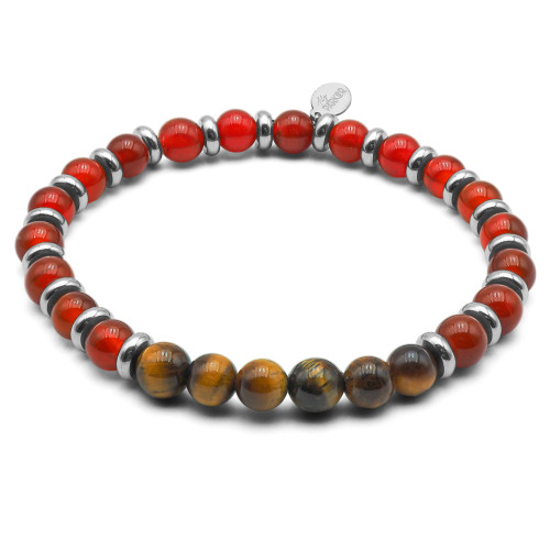 Bracelet "Force Intérieure" - Oeil de tigre & Cornaline - Lily Parker