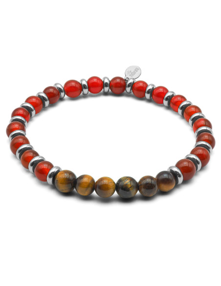 Bracelet "Force Intérieure" - Oeil de tigre & Cornaline - Lily Parker