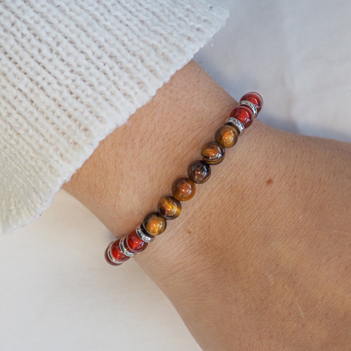 Bracelet "Force Intérieure" - Oeil de tigre & Cornaline - Lily Parker 2