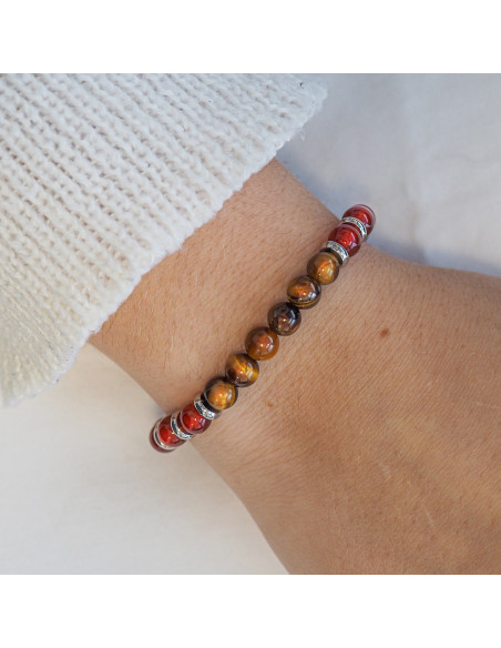 Bracelet "Force Intérieure" - Oeil de tigre & Cornaline - Lily Parker