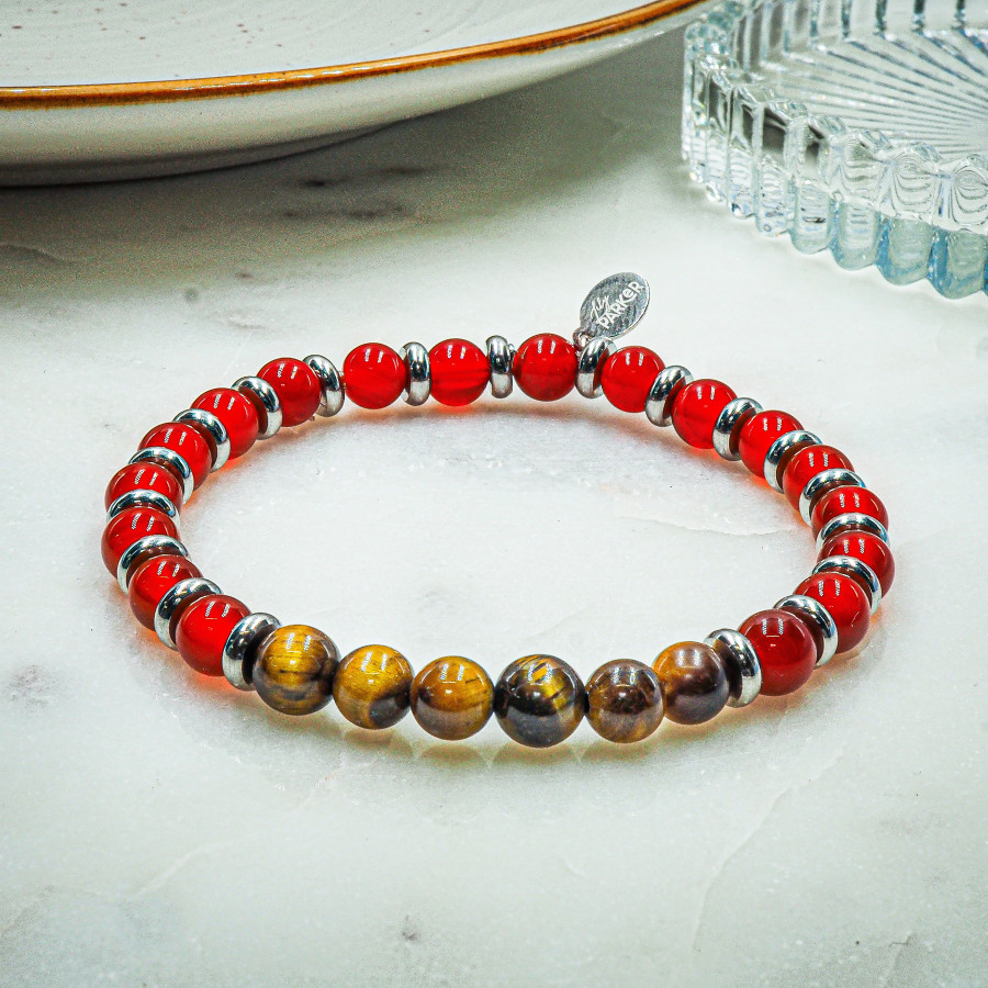 Bracelet "Force Intérieure" - Oeil de tigre & Cornaline - Lily Parker
