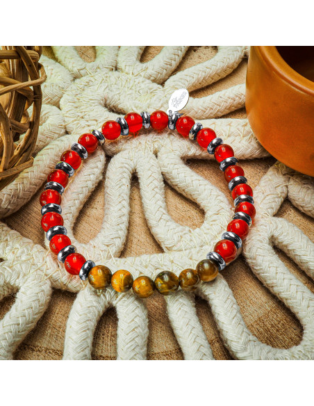 Bracelet "Force Intérieure" - Oeil de tigre & Cornaline - Lily Parker