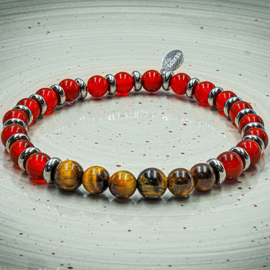 Bracelet "Force Intérieure" - Oeil de tigre & Cornaline - Lily Parker