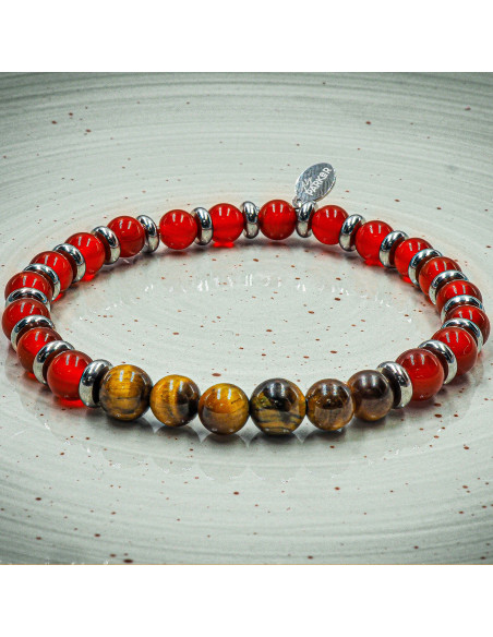 Bracelet "Force Intérieure" - Oeil de tigre & Cornaline - Lily Parker