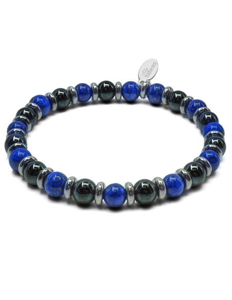 Bracelet "Bye Bye Blues" - Hématite & Lapis Lazuli - Lily Parker