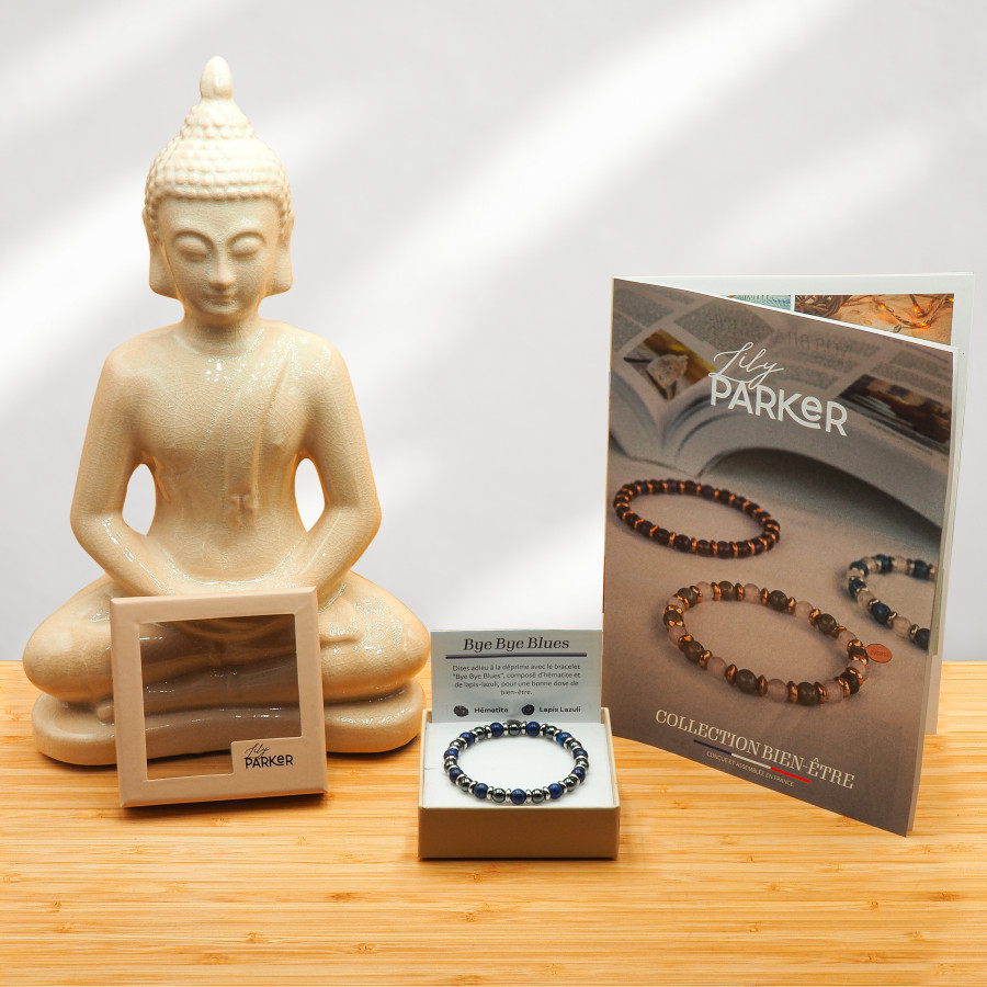 Bracelet "Bye Bye Blues" - Hématite & Lapis Lazuli - Lily Parker