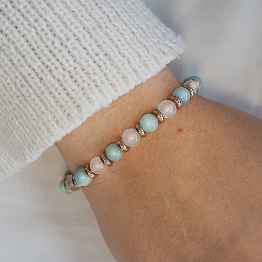 Bracelet "Essence Féminine" - Amazonite & Pierre de lune - Lily Parker