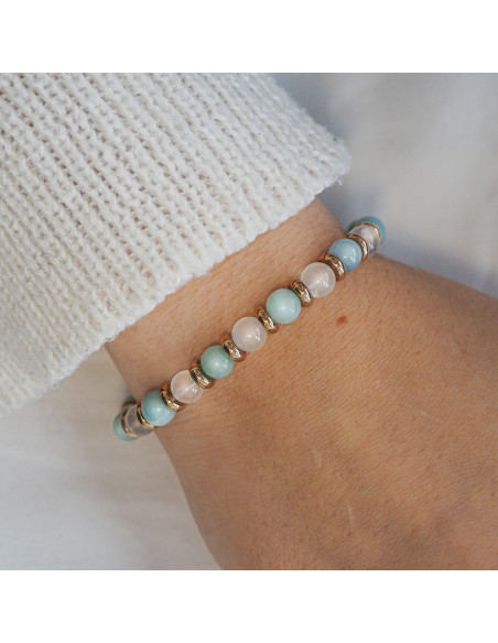 Bracelet "Essence Féminine" - Amazonite & Pierre de lune - Lily Parker