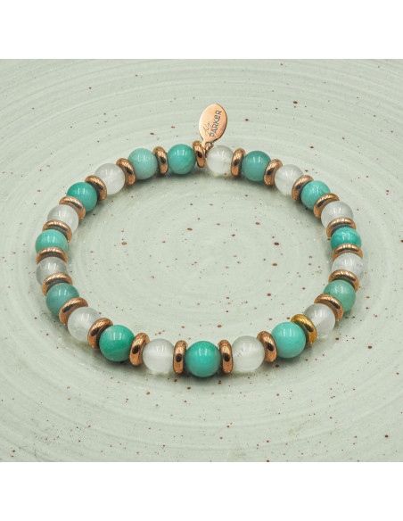 Bracelet "Essence Féminine" - Amazonite & Pierre de lune - Lily Parker