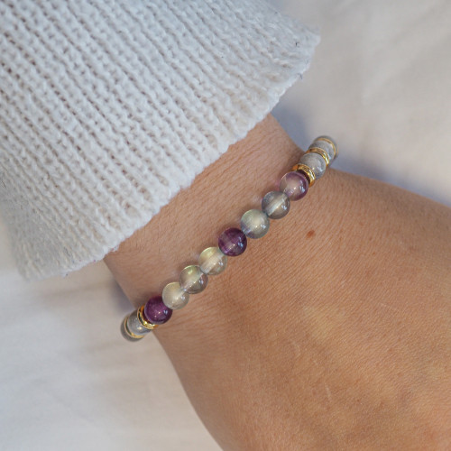 Bracelet "Bye Bye Fatigue" - Labradorite & Fluorite - Lily Parker 2