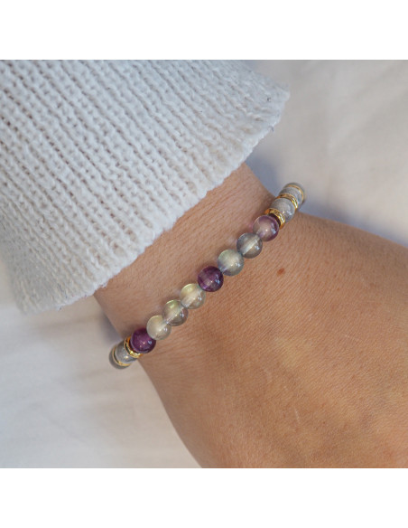 Bracelet "Bye Bye Fatigue" - Labradorite & Fluorite - Lily Parker