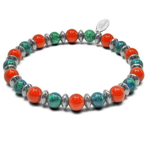 Bracelet "Sixième Sens" - Azurite & Jaspe rouge - Lily Parker