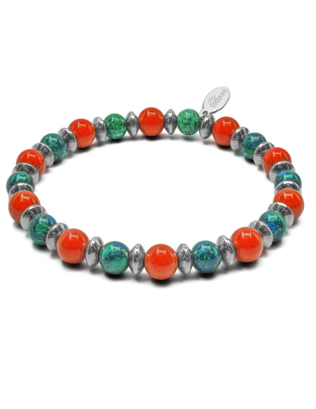 Bracelet "Sixième Sens" - Azurite & Jaspe rouge - Lily Parker