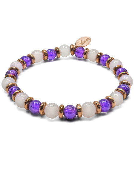 Bracelet "Bonne Nuit" - Améthyste & Quartz Rose - Lily Parker